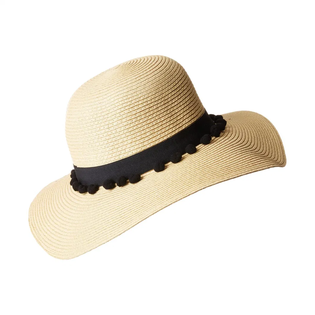 Fashion Fedora Paper Straw Women Summer Hat with Patterned Hatband