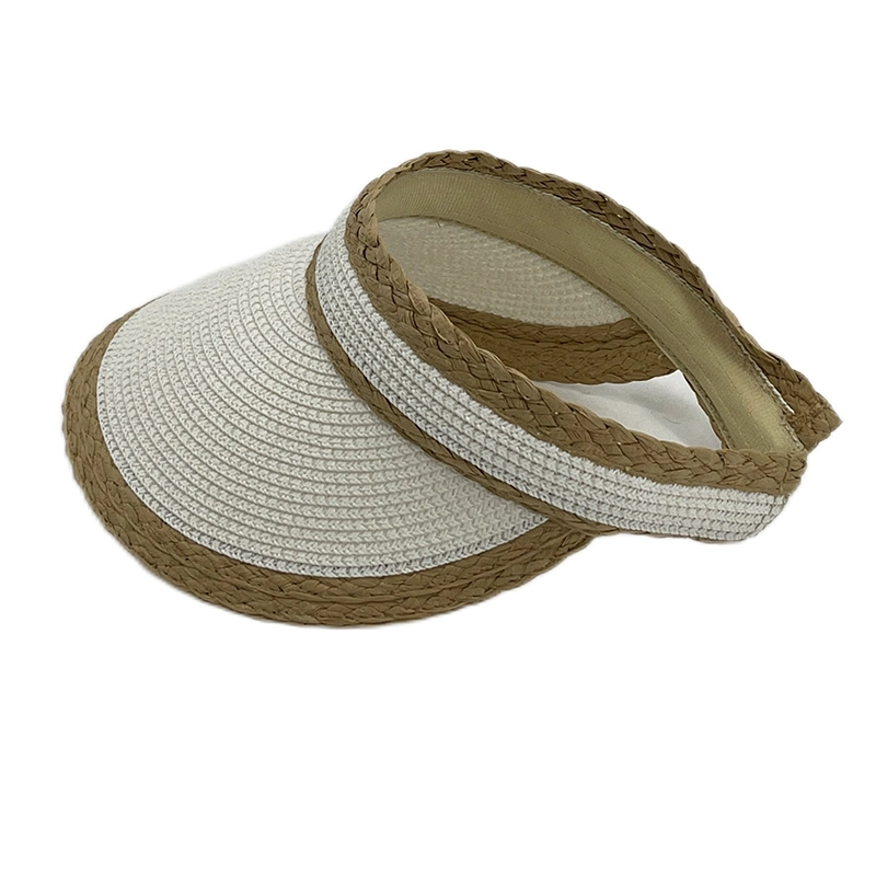 Wide Brim Packable Roll up Straw Sun Visor Women Raffia Visor Summer Beach Hat