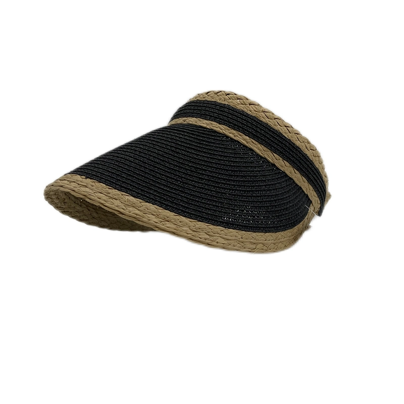 Wide Brim Packable Roll up Straw Sun Visor Women Raffia Visor Summer Beach Hat